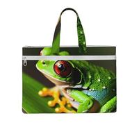 CPAQasg Tree Frog Baby Print Large Capacity Canvas Tote File Bag For Documents Office Supplies Business Meetings
