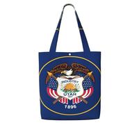 CPAQasg Utah Flag Print Large Capacity Canvas Shoulder Bag Tote Lightweight For Beach Travel Everyday Use