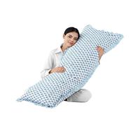 CPC Apatite Blue 100% Cotton Block Print Ruffle Sham Cover 20X54 inch, Handmade Boho Floral Pillowcase, Farmhouse Cottagecore Bedding, Soft Decorative Cushion Cover for Bedroom Décor