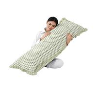 CPC Emerald Green 100% Cotton Block Print Ruffle Sham Cover 20X54 inch, Handmade Boho Floral Pillowcase, Farmhouse Cottagecore Bedding, Soft Decorative Cushion Cover for Bedroom Décor