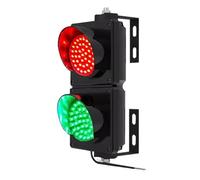 CPCDPOUOYK 100mm LED Traffic Signal With Remote Control, Red And Green 2 In 1 Traffics Signal, Black PC Housed Outdoor Waterproof IP65, For Roads, Toll Stations(220V)