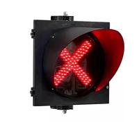 CPCDPOUOYK 200/300mm Red Fork Green Arrow Signal Light, IP65 Waterproof Traffic Lights With Sunshade, For Road, Toll Station, Dock Bay(Red Fork,300mm)