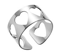 CPCPC Adjustable Ring For Women,Silver Wide Glossy Hollow Heart-Shaped Minimalist Punk Open Knuckle Tail Finger Joint Toe Jewelry For Girls Gift Wedding Engagement Mother'S Day