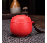 CPDDNGZMKK Pets Memorials Black Ceramic Casket Coarse Memorial Container Tight Seal Urn Shelter Tomb Ashes Preserving Jar Funeral Box(Red,S)