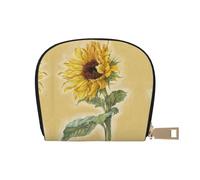 CPEOWZL Art Sunflower Print Leather Shell Card Bag Small and Convenient Storage Solution