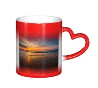 CPEOWZL Beach Wave Sunset Print Color Changing Mug in The Sky Ceramic Thermochromic Mug