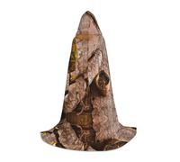 CPEOWZL Compass And Ancient Map Print Hooded Cape For Teenagers Unisex Christmas Halloween Witch Party