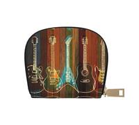 CPEOWZL Guitars Art Print Leather Shell Card Bag Small and Convenient Storage Solution