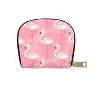 CPEOWZL Summer Flamingo Palm Leaves Print Leather Shell Card Bag Small and Convenient Storage Solution