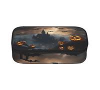 CPEXDGGEV Halloween Flying Bats 3 Print Zipper Stationery Pen Bag,Washable Portable Pencil Case