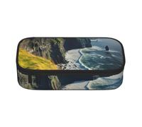 CPEXDGGEV Ireland Outdoors County Clare The Cliffs Print Zipper Stationery Pen Bag,Washable Portable Pencil Case