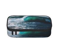 CPEXDGGEV Scenic Sea Water Print Zipper Stationery Pen Bag,Washable Portable Pencil Case