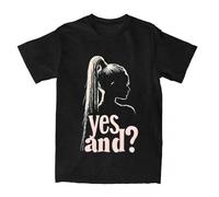 CPFJHY Ariana-Yes-and-T-Shirt-for-Men-Women-Cotton-Tops-Hip-Hop-Grande-Round-Neck-Short Black