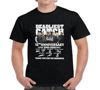 CPFJHY Deadliest Catch 15th Anniversary 2005-2020 Signature T Shirt Black