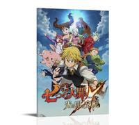 CPFSCWZP The Seven Deadly Sins Popular Anime And Wonderful Anime Canvas Poster Wall Art Decorative Painting Bedroom Painting Posters 16x24inch(40x60cm) Frame-style