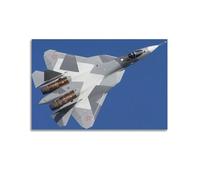 CPGLJD Fighter Aircraft Poster Su-57 Felon Fighter Plane Fighter Jet Poster Decorative Painting Canvas Wall Posters And Art Picture Print Modern Family Bedroom Decor Posters 12x18inch(30x45cm)