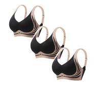 CPIDAH 3 Pack Women Lifting Anti-Sagging Wireless Seamless Bras Full Coverage Ladies V Neck Padded Bras Comfort Non Wired Bralettes No Underwire Lifting Bras Sleeping Bra Soft T Shirt Bra