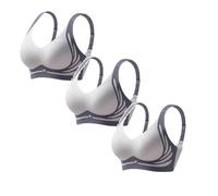 CPIDAH 3 Pack Women Lifting Anti-Sagging Wireless Seamless Bras Full Coverage Ladies V Neck Padded Bras Comfort Non Wired Bralettes No Underwire Lifting Bras Sleeping Bra Soft T Shirt Bra
