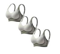 CPIDAH 3 Pack Women Lifting Anti-Sagging Wireless Seamless Bras Full Coverage Ladies V Neck Padded Bras Comfort Non Wired Bralettes No Underwire Lifting Bras Sleeping Bra Soft T Shirt Bra