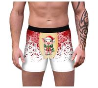 CPIDAH Christmas Boxers for Men Funny Mens Underwear Boxer Briefs Christmas Holiday Novelty Xmas Boxers Shorts Comfort Underwear Humorous Gag Gifts for Men White M