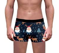 CPIDAH Christmas Boxers for Men Funny Mens Underwear Boxer Briefs Christmas Holiday Novelty Xmas Boxers Shorts Comfort Underwear Humorous Gag Gifts for Men Dark Blue XL