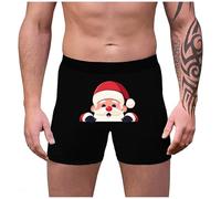 CPIDAH Christmas Boxers for Men Funny Mens Underwear Boxer Briefs Christmas Holiday Novelty Xmas Boxers Shorts Comfort Underwear Humorous Gag Gifts for Men Black L