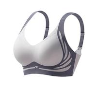 CPIDAH Lifting Anti-Sagging Non Wired Bras for Women UK Seamless Full Coverage Ladies V Neck Padded Bras Comfort Wireless Bralettes No Underwire Lifting Bras Sleeping Bra Soft T Shirt Bra Blue