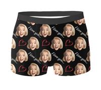 CPIDAH Personalized Boxers for Men UK Funny Custom Mens Underwear Boxer Briefs with Face, Customized Gifts for Boyfriend Men Husband White XL
