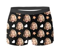 CPIDAH Personalized Boxers for Men UK Funny Custom Mens Underwear Boxer Briefs with Face, Customized Gifts for Boyfriend Men Husband Gold M
