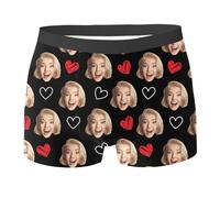 CPIDAH Personalized Boxers for Men UK Funny Custom Mens Underwear Boxer Briefs with Face, Customized Gifts for Boyfriend Men Husband Watermelon Red M