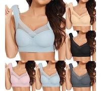 CPIDAH Wmbra Posture Correcting Bra UK Summer Non Wired Push Up Sport Bras Ladies Full Back Cover Wireless Plus Size Bra Breathable Everyday Comfort Soft Sport Bras for Older Women