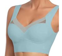 CPIDAH Wmbra Posture Correcting Bra UK Summer Non Wired Push Up Sport Bras Ladies Full Back Cover Wireless Plus Size Bra Breathable Everyday Comfort Soft Sport Bras for Older Women