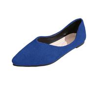 CPIDAH Women Shoes Spring Summer Pointed Toe Flat Suede Ballet Style Moccasin Comfort Lightweight Non Slip Daily Wear Office Walking Footwear Flexible Cushioned Plus Size Blue