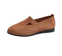 CPIDAH Womens Shoes Ballet Breathable Mesh Knit Round Toe Flat Soft Sole Slip On Comfort Lightweight Non Slip Daily Wear for Dance Practice Walking Footwear Flexible Cushioned Brown