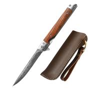 CPJJ 1 Pieces Folding Tool, Multi Tool with Blade,9Cm Stainless Steel Foldable Multifunctional Cutting Tool with Leather Storage Bag for Camping, Hiking and Bushcraft,Family (Pattern Design A)