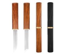 CPJJ 2 Pieces 2 In 1 Fruit Knife, Vegetable Knife, Double Blades Knife Set, Stainless Steel Kitchen Knife With Wooden Box, Handmade Perfect For Vegetables, Fruit For Camping, Hiking,Family(2Colors)