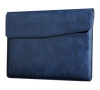 CPNVWA 16 Inch Leather Laptop Sleeve Compatible with MacBook Pro 16 Inch M5 M4 M3 M2 M1 Pro/Max＆MacBook Air 15 Inch M5 M4 M3 M2, Genuine Leather Protective Case Cover,Vintage Blue