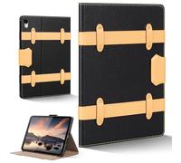 CPNVWA Case for iPad A16 11th Gen 11 Inch,iPad 10th Gen. 10.9 Inch,Leather Folio Cover with Auto Wake/Sleep, Adjustable Stand,Detachable Magnetic Closure Protection Case-Multiple Straps Black
