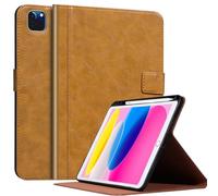 CPNVWA Case for iPad Pro 12.9'' 6th Generation (2022) 5th/4th/3rd Generation (2021/2020/2018), Built-in Pencil Holder Auto Sleep/Wake Function Premium Leather Smart Cover (Brown)