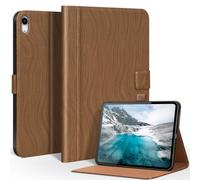 CPNVWA Genuine Leather Case for iPad A16 11th Gen 11 Inch,iPad 10th Gen. 10.9 Inch，Premium Leather Folio Cover with Auto Wake/Sleep, Adjustable Stand, Magnetic Closure Protection Case,Wavy Brown
