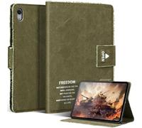 CPNVWA iPad Case for iPad (A16) 11th Gen (2025) & 10th Gen (2022),Military-Grade Shockproof Protection & Auto Wake/Sleep, Magnetic Closure Canvas Cover,Adjustable Stand,Army Green