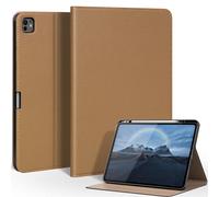 CPNVWA iPad Case for iPad Pro 13 Inch (M5/M4) 2025/2024,Leather Folio Cover with Pencil Holder,Auto Wake/Sleep, Adjustable Stand, Shockproof and Multiple View Angles Protection Case-Yellow Brown
