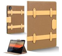 CPNVWA iPad Case for iPad Pro 13 Inch (M5/M4) 2025/2024,Leather Folio Cover with Pencil Holder,Auto Wake/Sleep,Adjustable Stand,Detachable Magnetic Closure Protection Case-Multiple Straps Yellow Brown