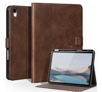 CPNVWA Leather Case for iPad A16 11th Gen 11 Inch,iPad 10th Gen.10.9 Inch, Premium Leather Folio Cover with Apple Pencil Holder,Auto Wake/Sleep,Adjustable Stand,Magnetic Closure,Dark Brown