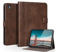 CPNVWA Leather Case for iPad Pro 13 Inch M5 2025 / M4 2024 Premium Folio Cover with Auto Wake/Sleep & Adjustable Stand - Vintage Dark Brown