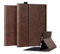 CPNVWA Leather Case for Microsoft Surface Pro 7+/7/6/5/4 (12.3 Inch),Support Type Cover Keyboard & Pencil Holder,Multi-Angle Folio with Magnetic Closure-Dark Brown