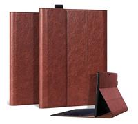 CPNVWA Leather Case for Microsoft Surface Pro 9/10/11 13 Inch，Premium Leather,Business Portfolio Support Type Cover Keyboard & Pencil Holder, Auto Sleep/Wake, Multi-Angle Viewing Cover,Red Brown