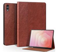 CPNVWA Leather Case for Samsung Galaxy Tab S11 Ultra 2025 14.6-Inch,Model SM-X930 / SM-X936B,Premium Leather, Protective Cover with S Pen Holder,Auto Sleep/Wake,Multi-Angle Viewing,Dark Brown