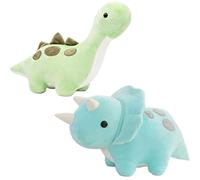 Cpoeof 2pcs Dinosaur Stuffed Animals Plush Toy, Cute Triceratops Dino Plush Doll Birthday Gifts for Kids Girls Boys(Tanystropheus+Triceratops,30cm)