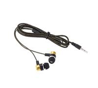 Cpolebev 1.1M Reflective Fiber Cloth Line Noise Isolating Stereo In-ear Earphone Earbuds Headphones with 3.5 MM Jack Standard Golden
